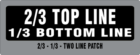 <center>ID PATCH - TWO LINE<br>2/3 - 1/3  -  Version